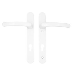 TSS Lever Lever UPVC Multipoint Door Handles - 92mm PZ Sprung 122mm Screw Centres - Long Backplate